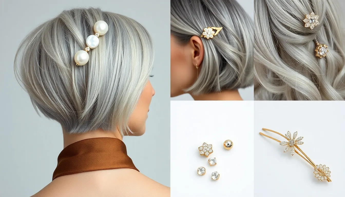 Accesorios para cabello gris en tendencia