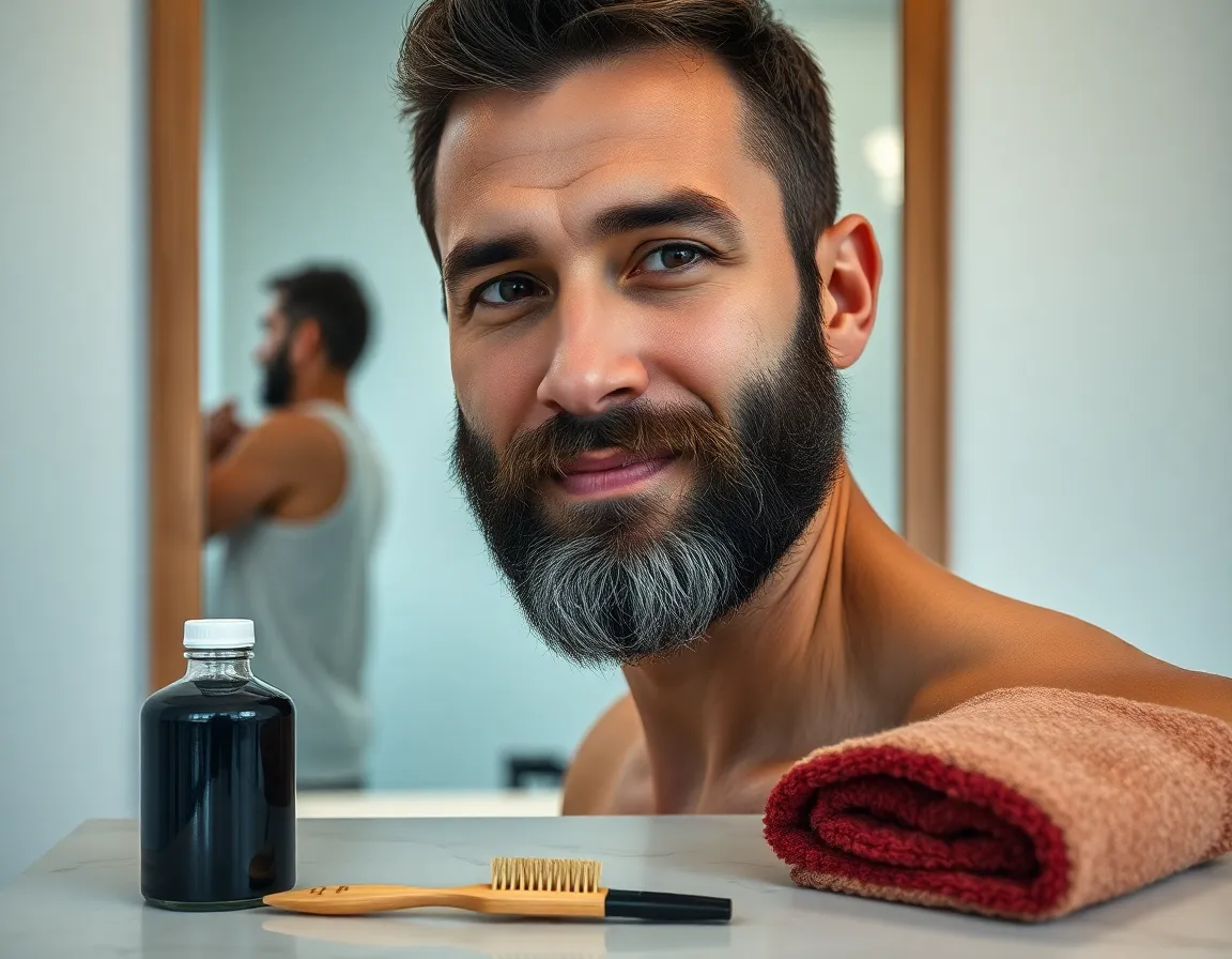 Aplicación fácil del tinte de barba