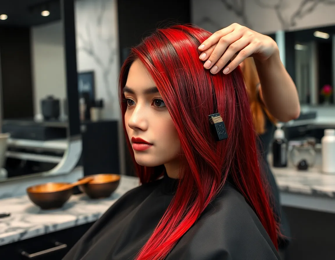 Cómo aplicar tinte rojo
