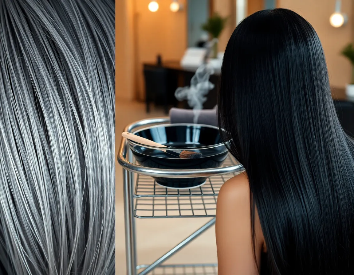 Cómo cubrir las canas con tinte negro profesional