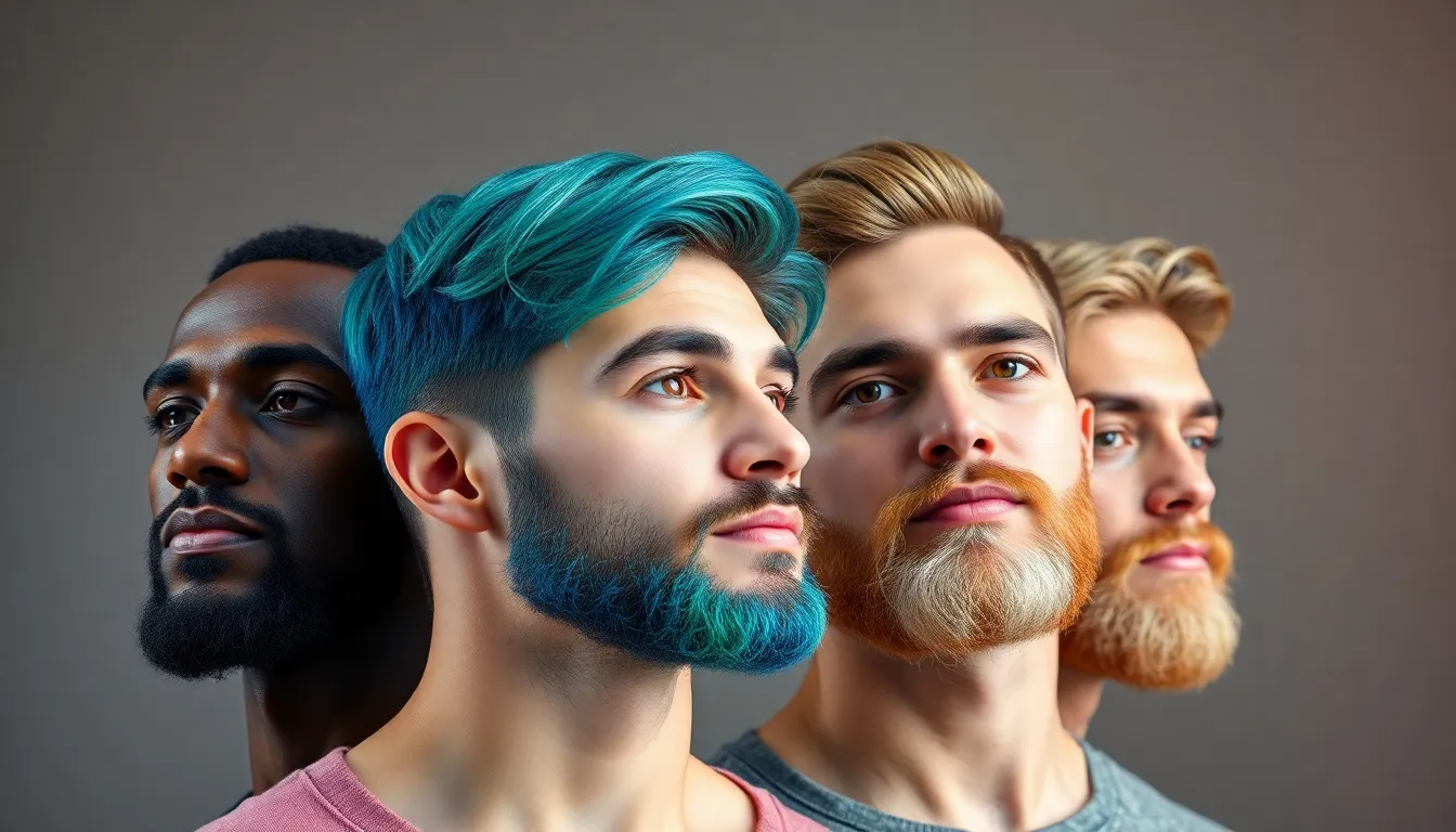 Estilos de barba juvenil con color