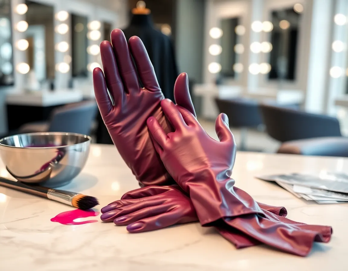 Guantes de látex para teñir el cabello