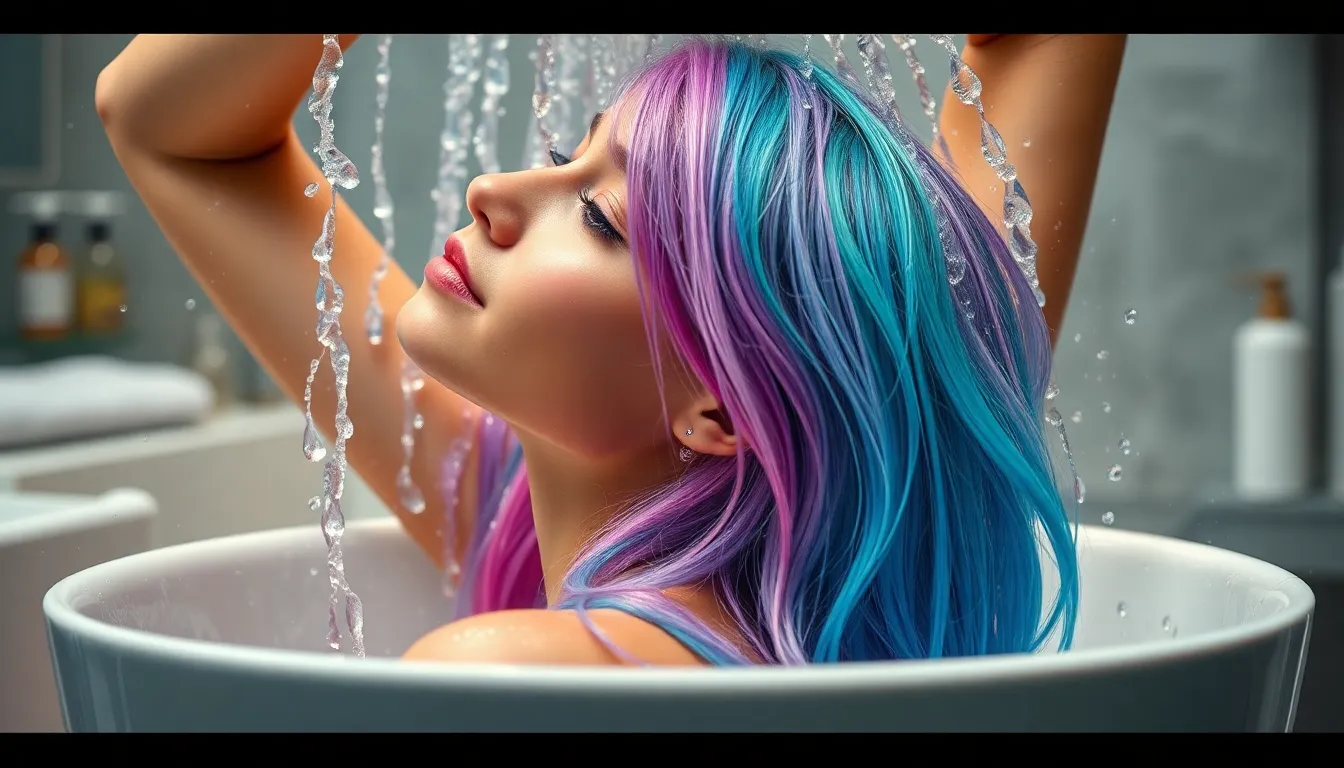 Cómo lavar el pelo con tinte de fantasía Cómo lavar el pelo con tinte de fantasía