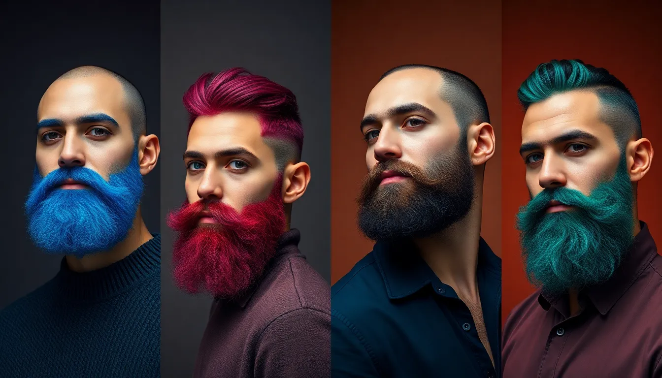 Looks masculinos con barba de color