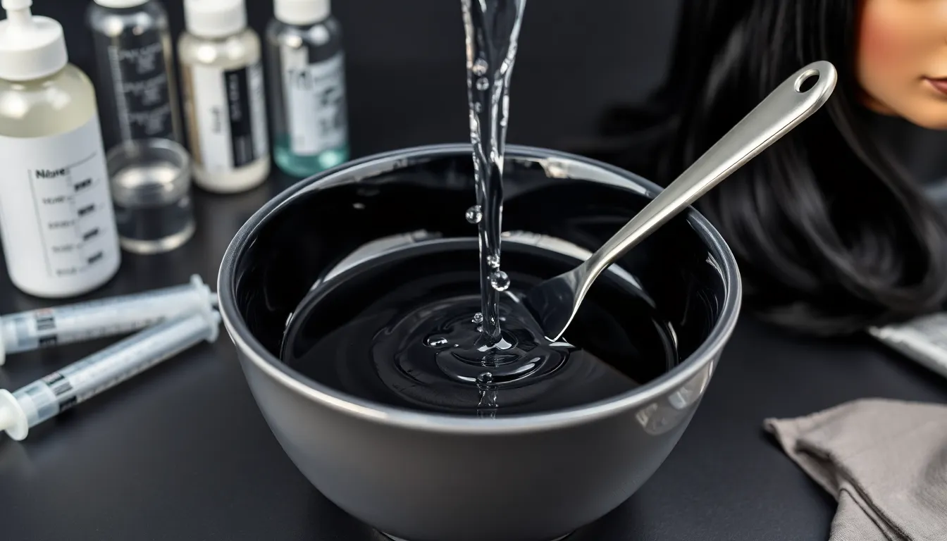 Cómo mezclar correctamente el tinte negro con oxidante
