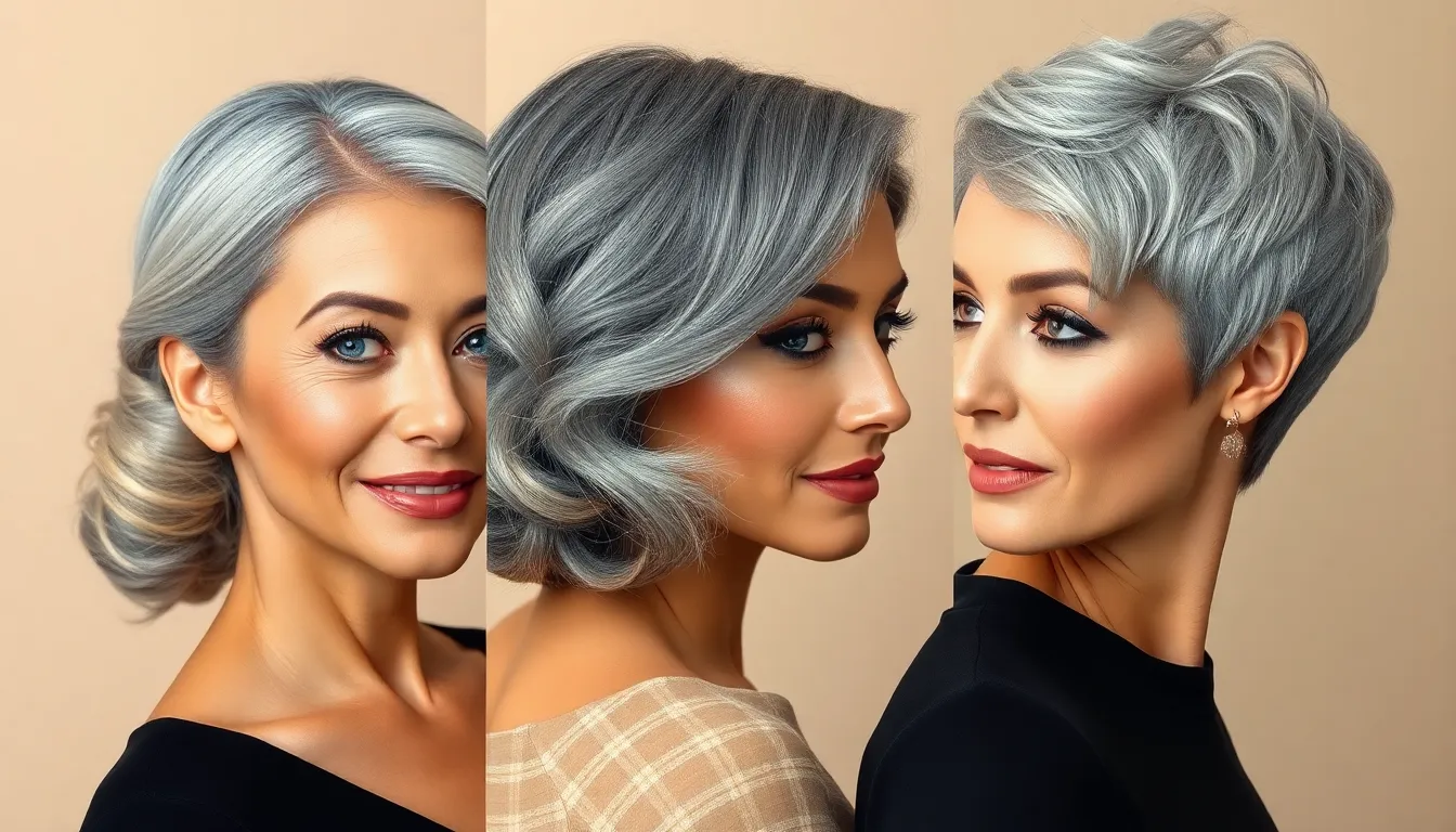 Peinados elegantes para cabello gris