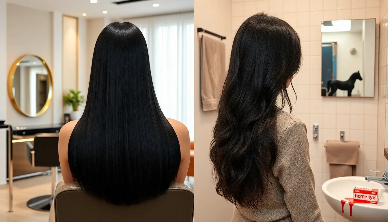 Peluquería profesional vs. tinte doméstico en color negro