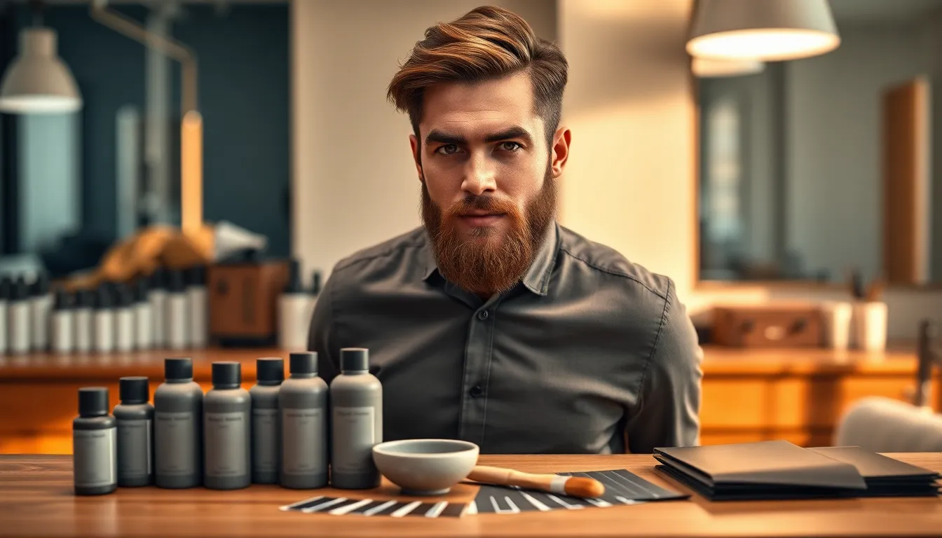 Productos para la coloración del cabello y barba en hombres