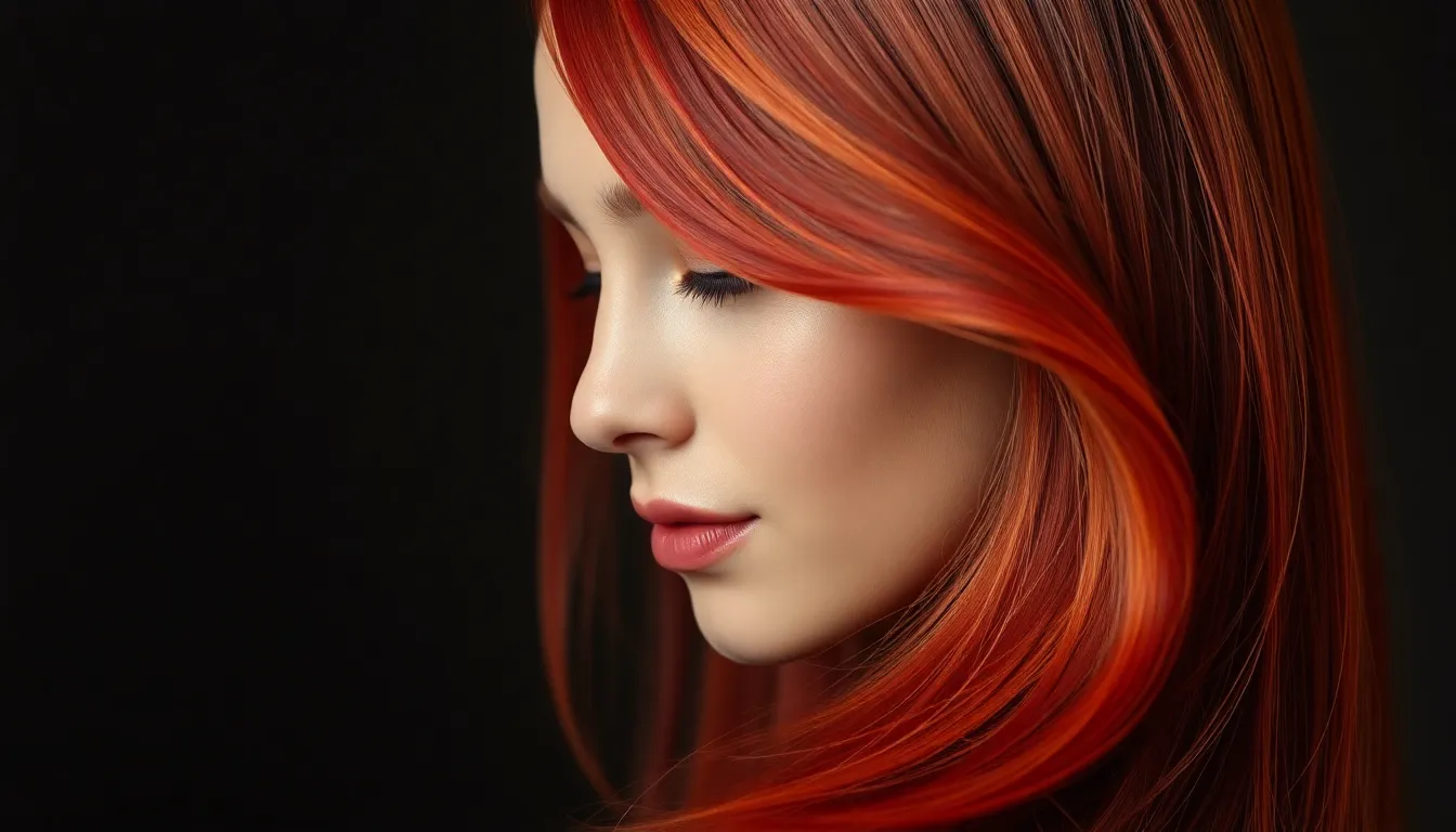 Resultado del tinte rojo naranja