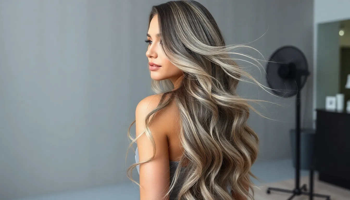 Técnica de balayage gris